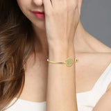 Personalized Letter Engraved Bracelet 18K Plated Women Stainless Steel Bangle