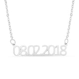 18K Plated Month Year Number Necklace Stainless Steel Date Pendant Necklace