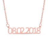 18K Plated Month Year Number Necklace Stainless Steel Date Pendant Necklace