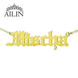 18K Plated Stainless Steel Name Necklace Women Personalized Gift Jewelry