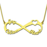 Personalized 18K-Plated Stainless Steel Three Name Necklace