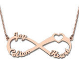 Personalized 18K-Plated Stainless Steel Three Name Necklace