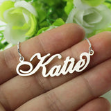 Personalized Stainless Steel Name Necklace 18K Silver Plated Jewelry