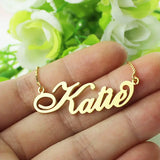 Personalized Stainless Steel Name Necklace 18K Silver Plated Jewelry