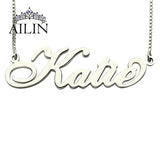 Personalized Stainless Steel Name Necklace 18K Silver Plated Jewelry