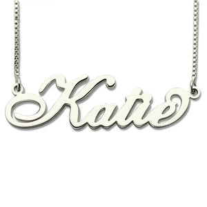 Personalized Stainless Steel Name Necklace 18K Silver Plated Jewelry
