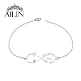 Infinity Double Name Bracelet Heart Charm Bangle Wedding Jewelry