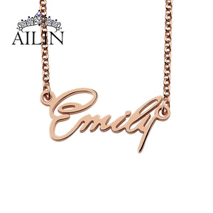 Year Font Necklace 18K-Plated Stainless Steel Name Necklace