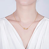 Year Font Necklace 18K-Plated Stainless Steel Name Necklace