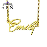 Year Font Necklace 18K-Plated Stainless Steel Name Necklace