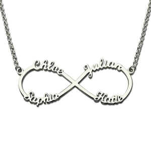 Stainless Steel Necklace 18K Plated Infinity Nameplate Jewelry