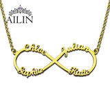 Stainless Steel Necklace 18K Plated Infinity Nameplate Jewelry