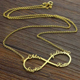 Stainless Steel Necklace 18K Plated Infinity Nameplate Jewelry