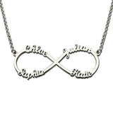 Stainless Steel Necklace 18K Plated Infinity Nameplate Jewelry