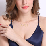 Stainless Steel Necklace 18K Plated Infinity Nameplate Jewelry