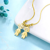 18K Plated Name Necklace With Boy Girl Charms Personalised Chain Jewelry