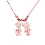 18K Plated Name Necklace With Boy Girl Charms Personalised Chain Jewelry