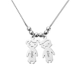 18K Plated Name Necklace With Boy Girl Charms Personalised Chain Jewelry