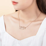 Heart Pendant Custom Name Necklace 18K Plated Stainless Steel