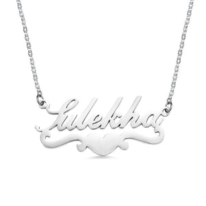 Heart Pendant Custom Name Necklace 18K Plated Stainless Steel