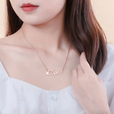 Personalized Name Necklace Box - 18K Rose Plated Stainless Steel Pendant