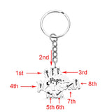 Family Name Keychain Stainless Steel Papa Bear Charm Key Ring Gift