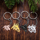 Family Name Keychain Stainless Steel Papa Bear Charm Key Ring Gift