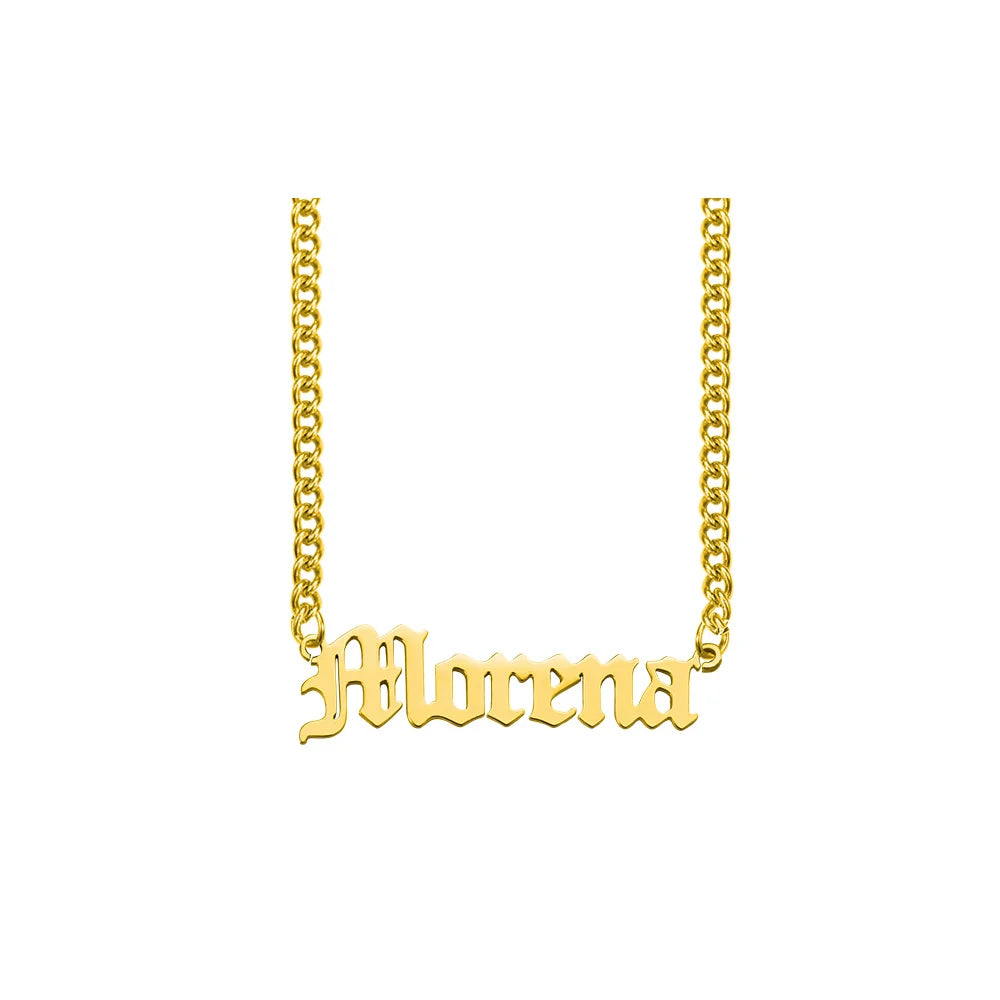 Men's Name Necklace Cuban Chain Jewelry for Birthday Graduation
