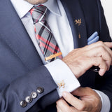 Personalized Man Cufflinks and Tie Clips Set Wedding Jewelry