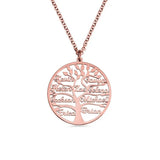 Customized Arabic Name Tree of Life Engraved Pendants Choker Necklace