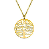 Customized Arabic Name Tree of Life Engraved Pendants Choker Necklace