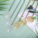 Customized Arabic Name Tree of Life Engraved Pendants Choker Necklace