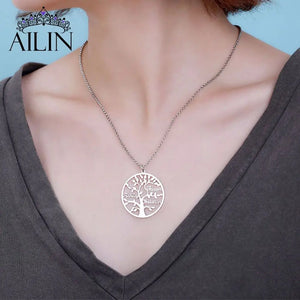 Customized Arabic Name Tree of Life Engraved Pendants Choker Necklace