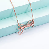 Custom Rose Gold Calligraphy Name Necklace - Elegant Gift for Her