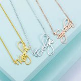Custom Rose Gold Calligraphy Name Necklace - Elegant Gift for Her
