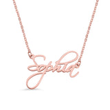Custom Rose Gold Calligraphy Name Necklace - Elegant Gift for Her