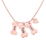 Personalized Dog Bone Necklace with Paw Print for Mom