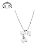 Personalized Dog Bone Necklace with Paw Print for Mom