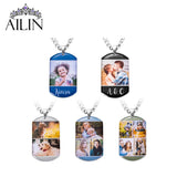 Personalized Engraved 1-4 Photo Necklace Memorial Jewelry for Woman Man