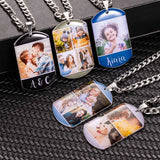 Personalized Engraved 1-4 Photo Necklace Memorial Jewelry for Woman Man