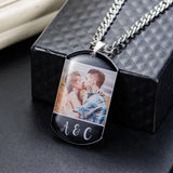 Personalized Engraved 1-4 Photo Necklace Memorial Jewelry for Woman Man