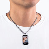 Personalized Engraved 1-4 Photo Necklace Memorial Jewelry for Woman Man