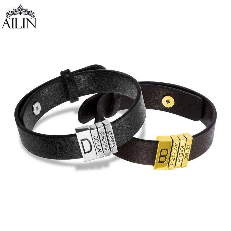 Personalized Initial Kid's Name Engraved Bracelet - 5 Colors