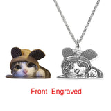 Pet Picture Necklace Key Buckle with Engraved Photo Name