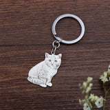 Pet Picture Necklace Key Buckle with Engraved Photo Name