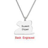 Pet Picture Necklace Key Buckle with Engraved Photo Name