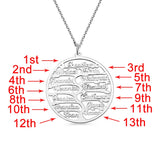 Personalized Family Tree Necklace with 13 Names Pendant