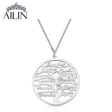 Personalized Family Tree Necklace with 13 Names Pendant