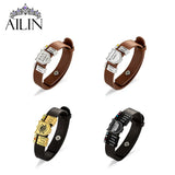 Personalized Shield Bracelets Name Man Engraved Leather Bracelet