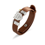 Personalized Shield Bracelets Name Man Engraved Leather Bracelet